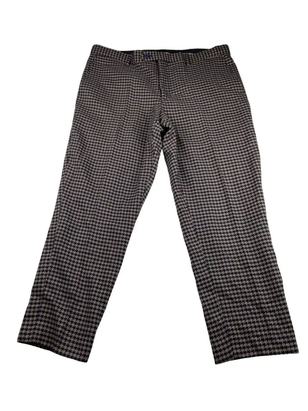 Alain Dupetit Men's Double Breasted Suit Navy/Beige Houndstooth • 44R US | 38x26